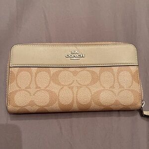 Coach Tan and Sea-foam Green Wallet